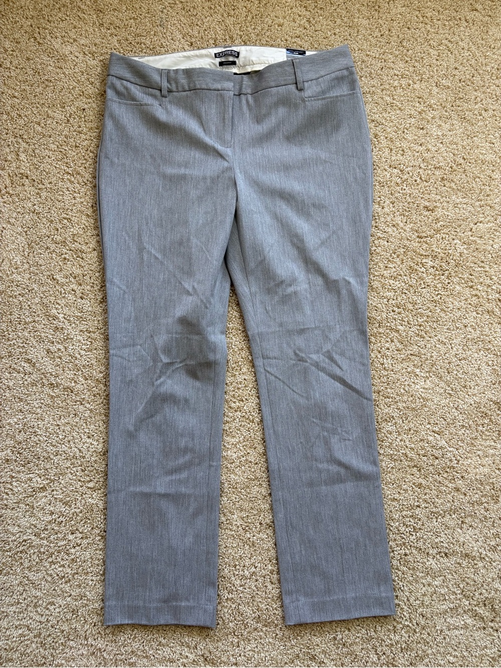 NWT Express Womens Columnist Slim Ankle Dress Pants - Heather Gray Size 12R